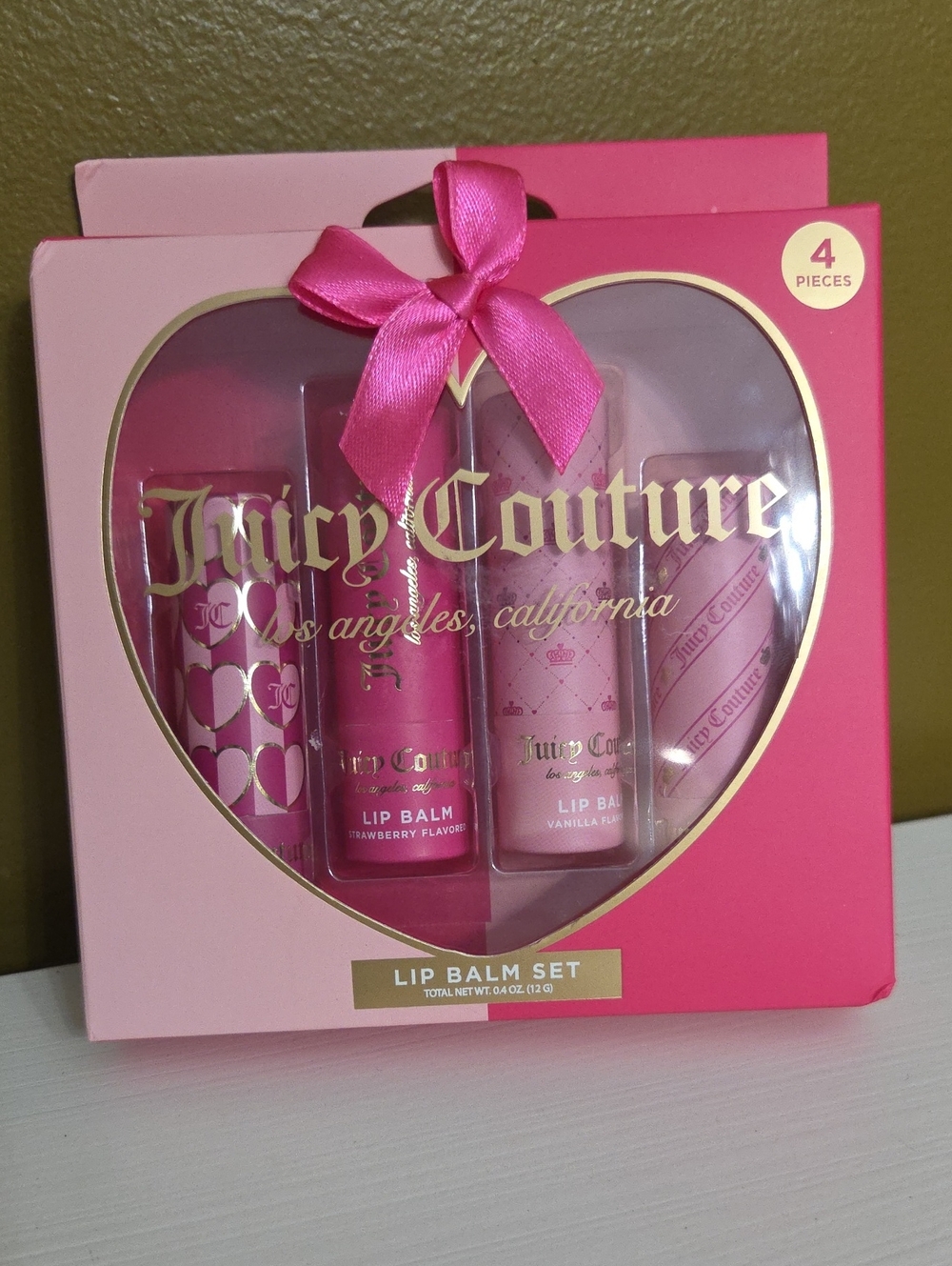 NEW Juicy Couture Pink Lip Balm Set - 4 Piece